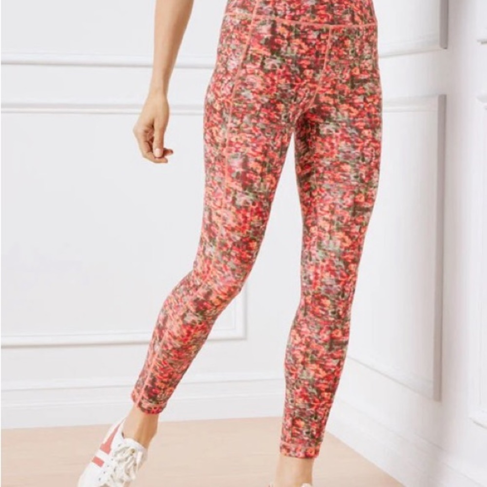 Performance interlock leggings – textured, dots by Talbots.